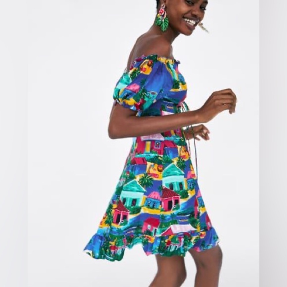 Zara Printed Mini Dress